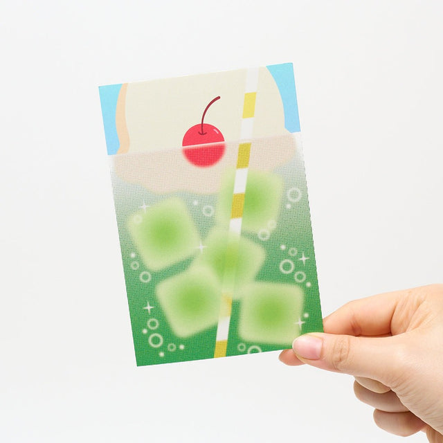 "Cream Soda Plunge" Washi Postcard by Narumi / Bungu - bungu