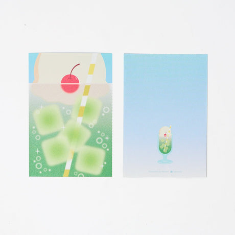 "Cream Soda Plunge" Washi Postcard by Narumi / Bungu - bungu