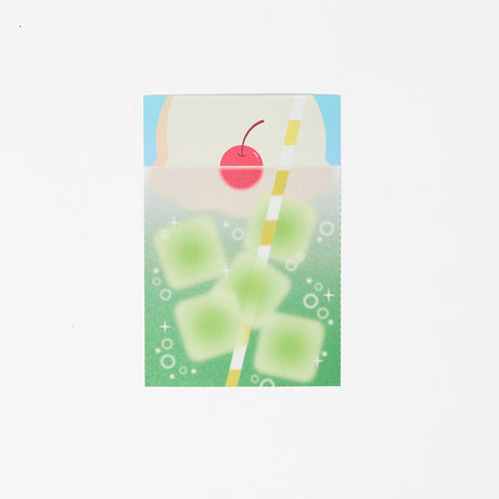 "Cream Soda Plunge" Washi Postcard by Narumi / Bungu - bungu