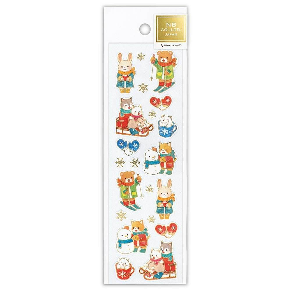 Cute Animal Christmas Stickers / NB - bungu