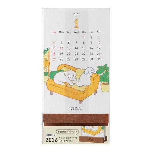 Dog and Cat Stand Calendars 2026 / MIDORI - bungu