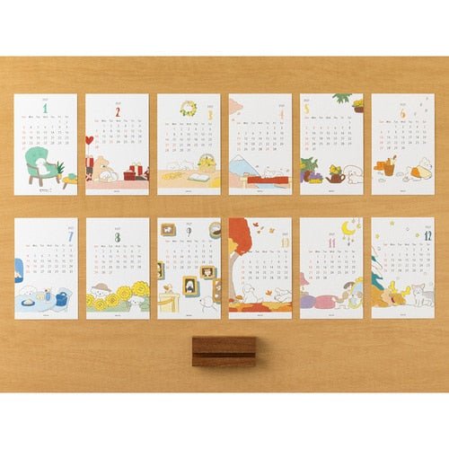 Dog and Cat Stand Calendars 2027 / MIDORI - bungu