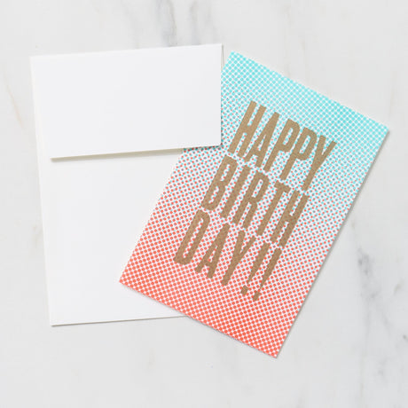 DOT 2 Greeting Cards HAPPY BIRTHDAY / Letterpress Letters - bungu