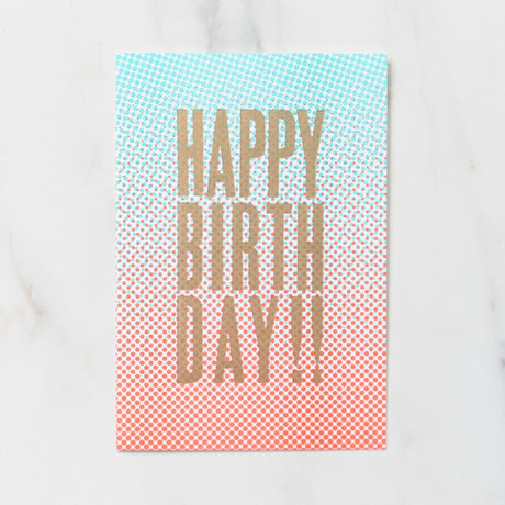 DOT 2 Greeting Cards HAPPY BIRTHDAY / Letterpress Letters - bungu