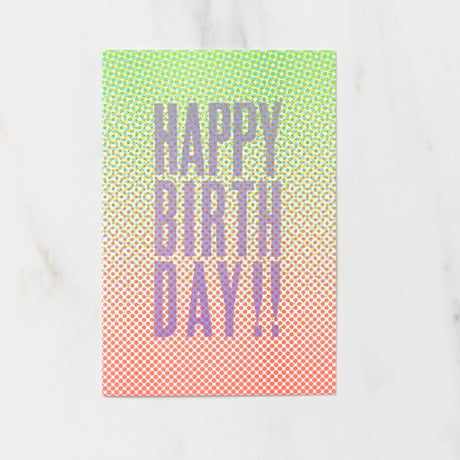 DOT 2 Greeting Cards HAPPY BIRTHDAY / Letterpress Letters - bungu