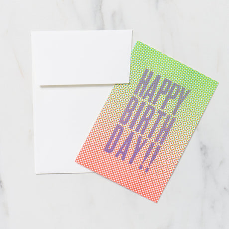 DOT 2 Greeting Cards HAPPY BIRTHDAY / Letterpress Letters - bungu