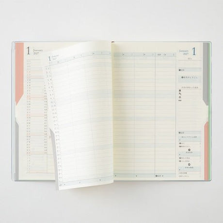 Double Schedule Planner 2027 / MIDORI - bungu