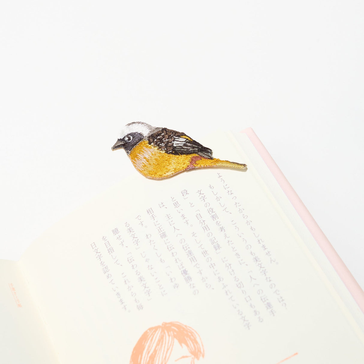 Embroidered Bird Bookmark / HISAGO - bungu