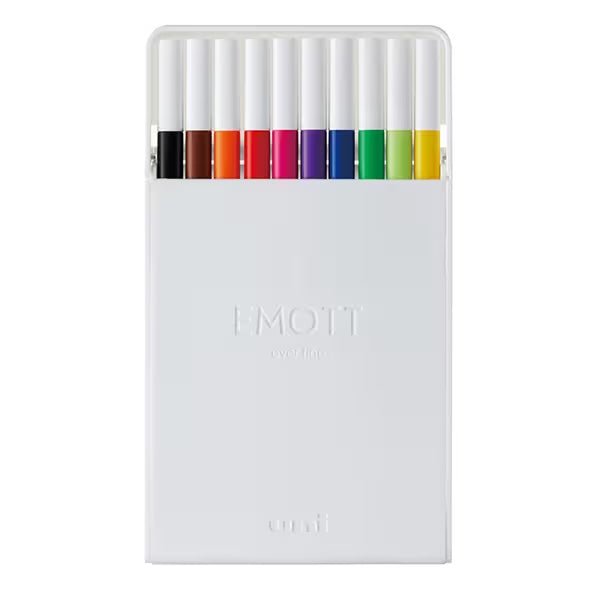 EMOTT Water Based Felt - Tip Pen 10 Color Set / uni Mitsubishi Pencil - bungu