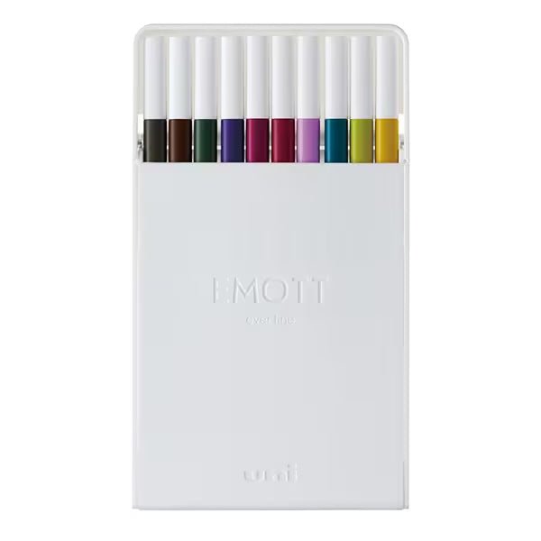 EMOTT Water Based Felt - Tip Pen 10 Color Set / uni Mitsubishi Pencil - bungu