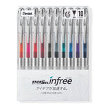 Energel Infree Gel Ink Ballpoint Pen 10 Color Set / Pentel - bungu