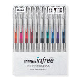 Energel Infree Gel Ink Ballpoint Pen 10 Color Set / Pentel - bungu