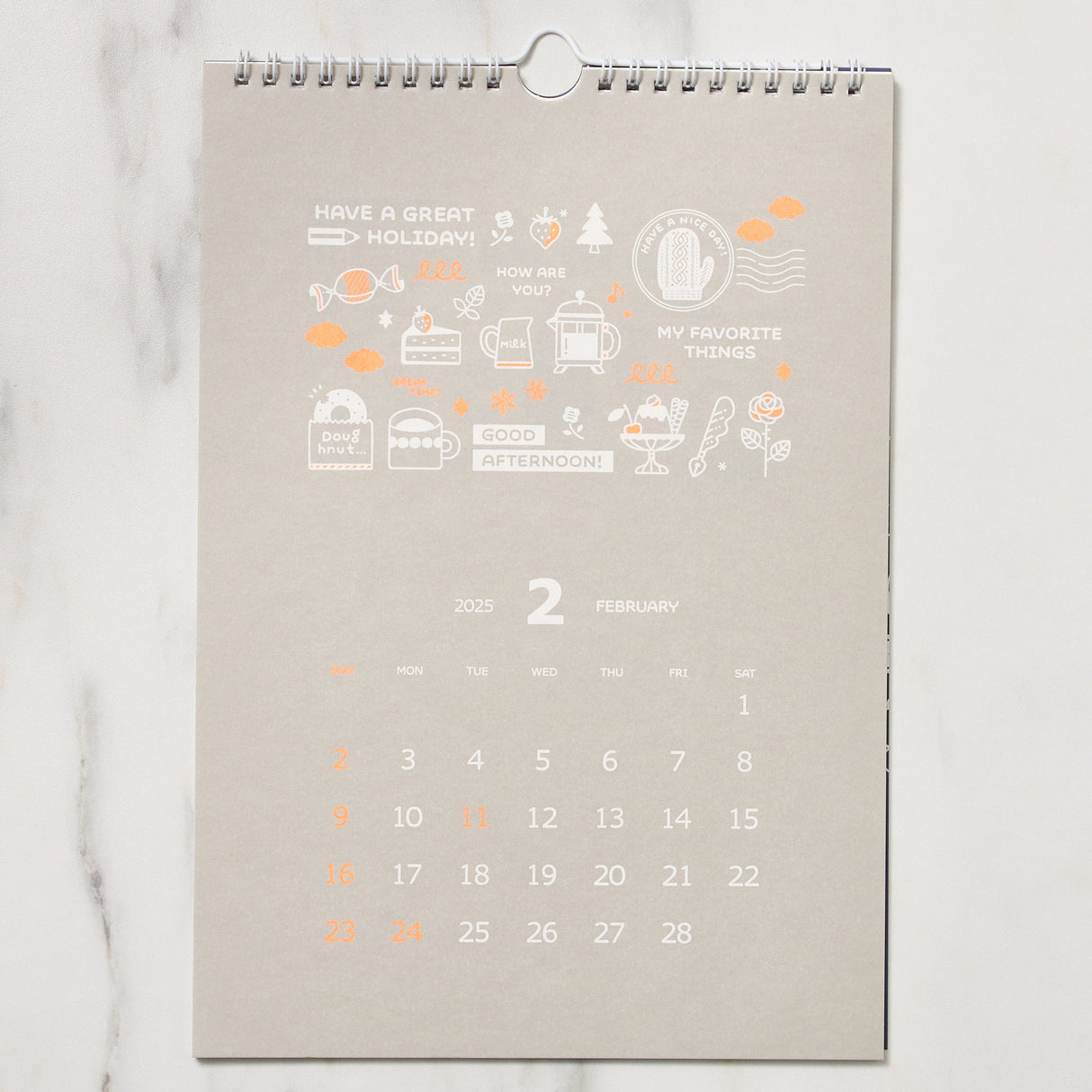 eric Neon Color Wall Calendar 2025 / Shin Nihon Calendar - bungu