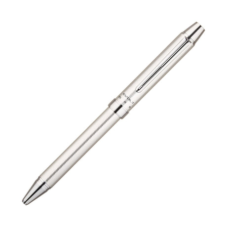 EVOLT 2+1 Multi - Function Pen Herringbone Ballpoint Pen Silver Body / Pilot - bungu