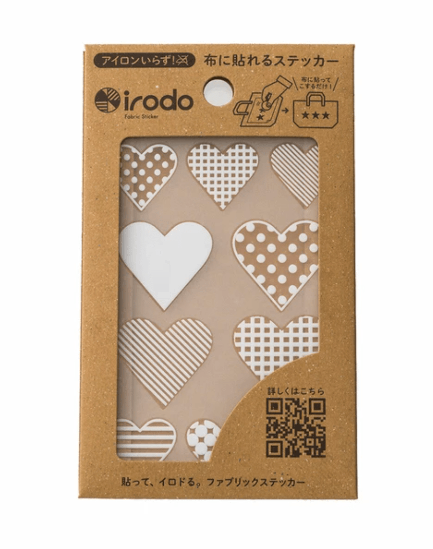 Fabric Sticker Set Heart Pattern / irodo - bungu