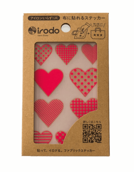 Fabric Sticker Set Heart Pattern / irodo - bungu