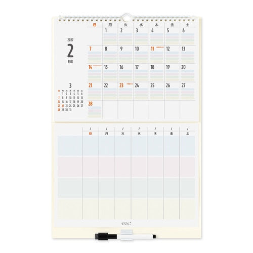 Whiteboard Calendar 2027 / MIDORI