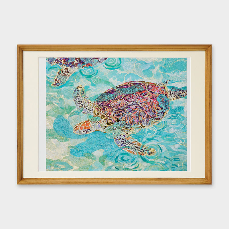 [Limited] Art Touch Yuko Kurihara A3 Art Poster with Teak Frame / TOUCH & FLOW