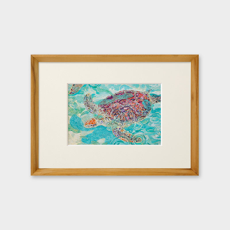 [Limited] Art Touch Yuko Kurihara A4 Art Poster with Teak Frame / TOUCH & FLOW