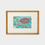 [Limited] Art Touch Yuko Kurihara A4 Art Poster with Teak Frame / TOUCH & FLOW