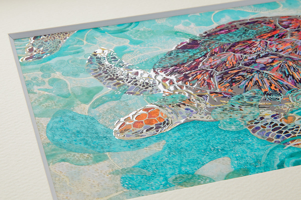 [Limited] Art Touch Yuko Kurihara A4 Art Poster with Teak Frame / TOUCH & FLOW