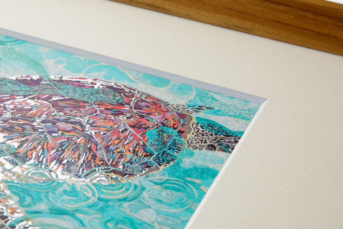 [Limited] Art Touch Yuko Kurihara A4 Art Poster with Teak Frame / TOUCH & FLOW