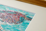 [Limited] Art Touch Yuko Kurihara A4 Art Poster with Teak Frame / TOUCH & FLOW