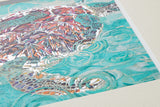 [Limited] Art Touch Yuko Kurihara A4 Art Poster with Teak Frame / TOUCH & FLOW