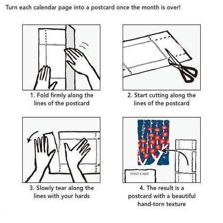 Floral Echizen Washi Paper Calendar 2026 / Midori DESIGNPHIL - bungu