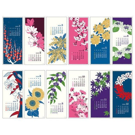 Floral Echizen Washi Paper Calendar 2026 / Midori DESIGNPHIL - bungu