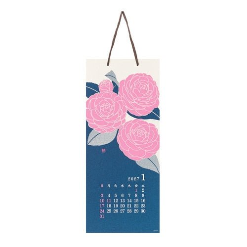 Floral Echizen Washi Paper Wall Calendar 2027 / MIDORI - bungu
