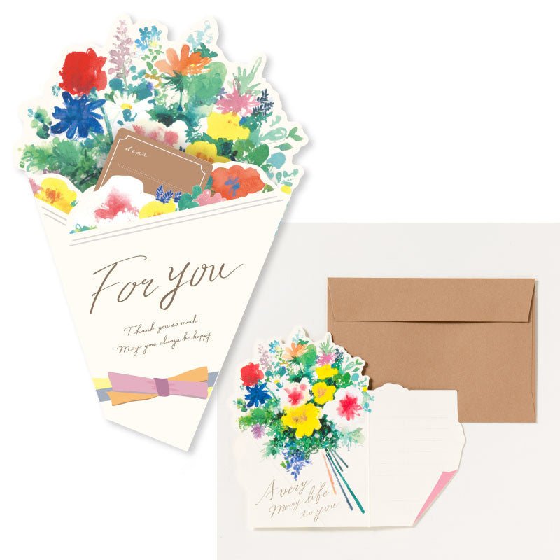 Flower Bouquet Message Card with Envelope / IROHA PUBLISHING - bungu