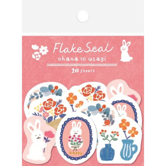 Flower Bunny Flake Stickers / Furukawa Shiko - bungu