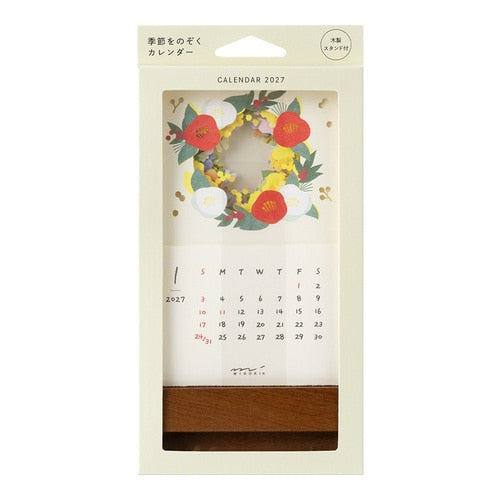 Seasons Peeping Desk Calendar 2027 / MIDORI