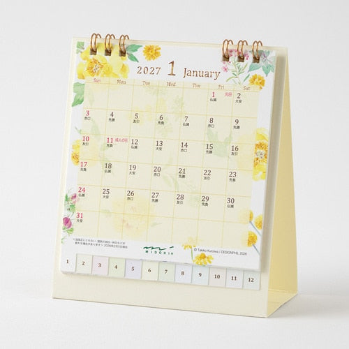 Country Time Floral Ring Desk Calendar 2027 / MIDORI