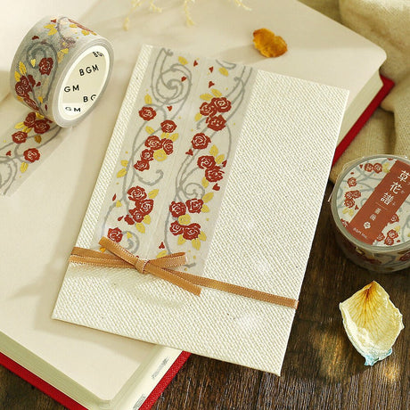 Foil - Stamped Masking Tape “Botanical Notes” Collection / BGM - bungu