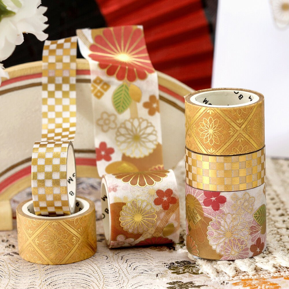 Foil - Stamped Masking Tape Set “Colors of Kimono vol.2” / BGM - bungu