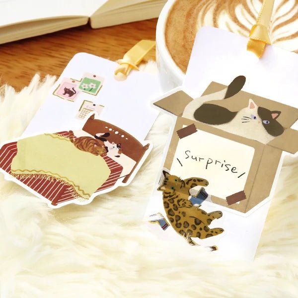 Foil Stamping "Cat Diary" Memo Flake Stickers / Background Music - bungu