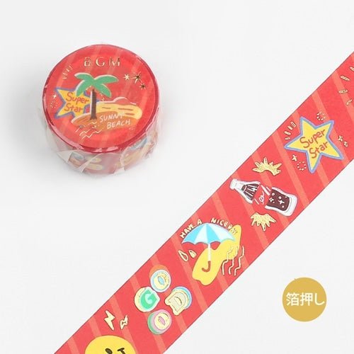 Foil Stamping Masking Tape "Life" Pop / BGM - bungu