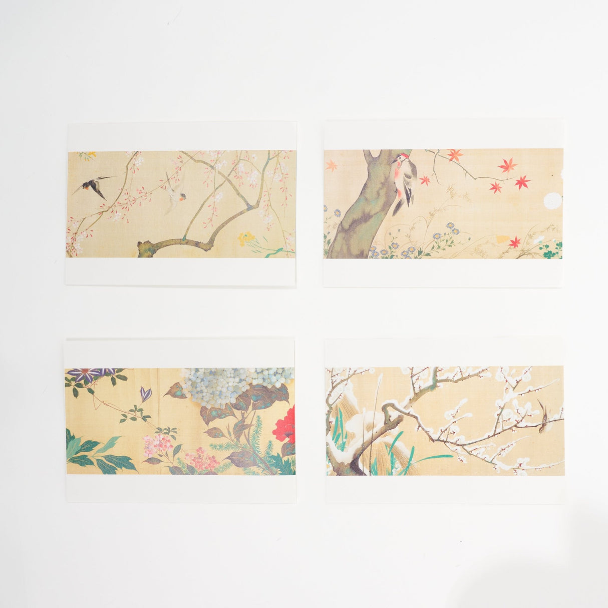 Four Seasons Flowers and Birds Scroll Greeting Card / Benrido - bungu