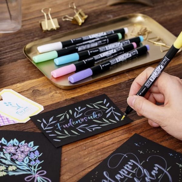 Fudenosuke Brush Color Markers 10 and 6 Color Set / Tombow - bungu