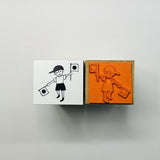 Fure Fure Cheering Boy Wood Stamp / Morita Inbou - bungu