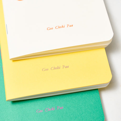 Goo Choki Paa 3 Notebook Set - Complementary / Letterpress Letters - bungu