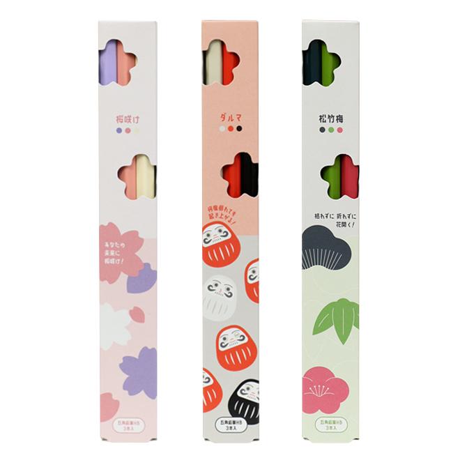 Good Fortune Five - Sided Wooden Pencil Set / uni Mitsubishi Pencil - bungu