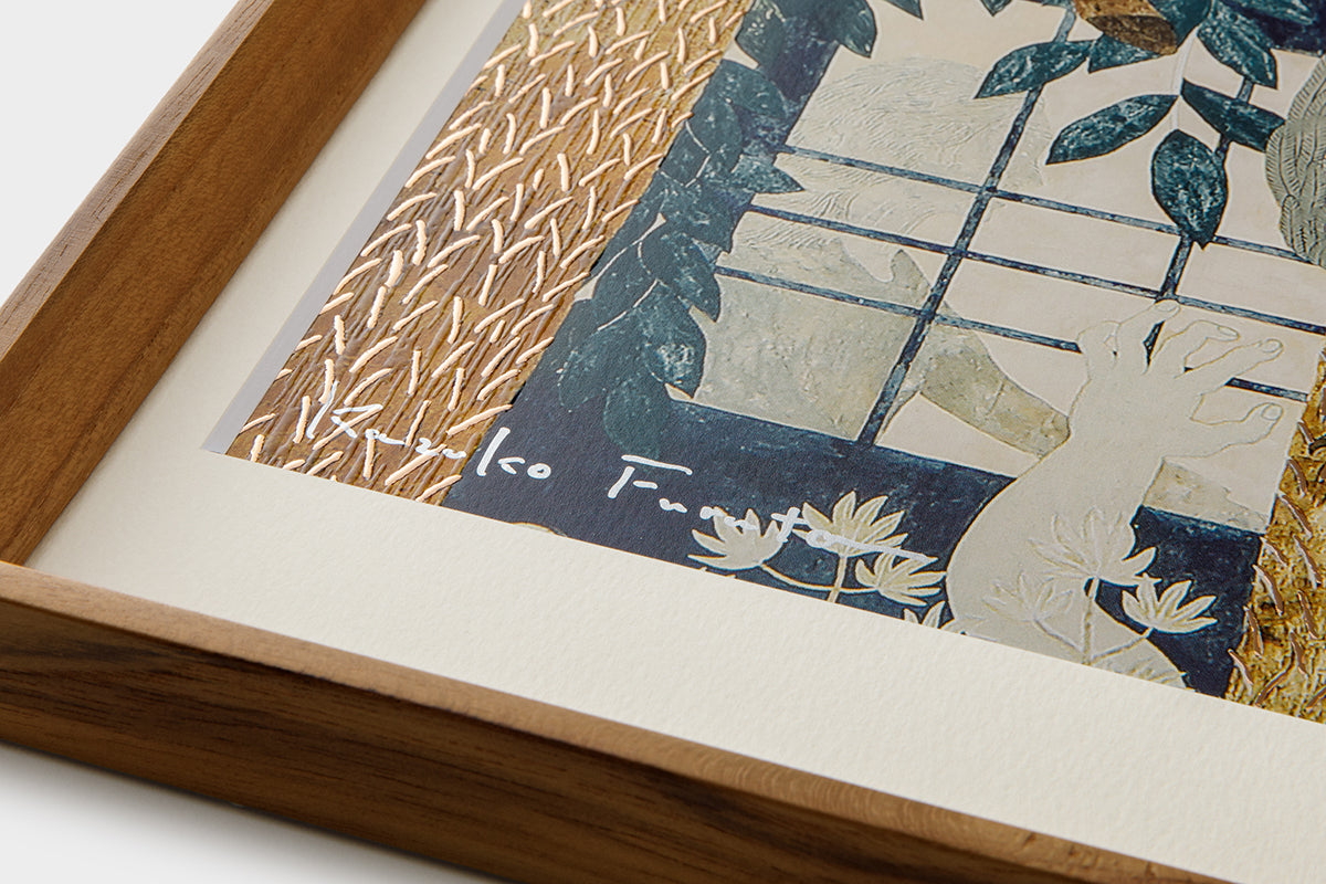 [Limited] Art Touch Kazuko Furuta A3 Art Poster with Teak Frame / TOUCH & FLOW