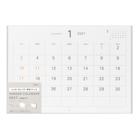 Hanger Calendar 2027 / MIDORI - bungu
