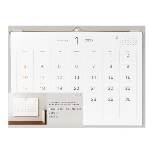Hanger Calendar 2027 / MIDORI