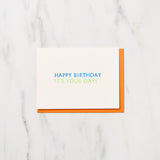 "Happy Birthday It's Your Day!" Greeting Cards / Letterpress Letters - bungu