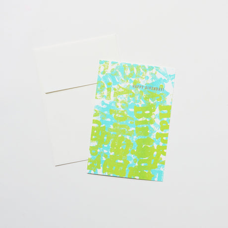 Happy Birthday Letter Stamp Card / Letterpress Letters - bungu