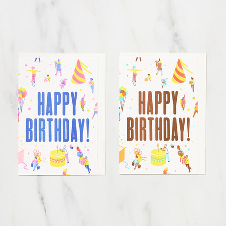 "Happy Birthday" Yo Hosoyamada Risograph Card / Letterpress Letters - bungu